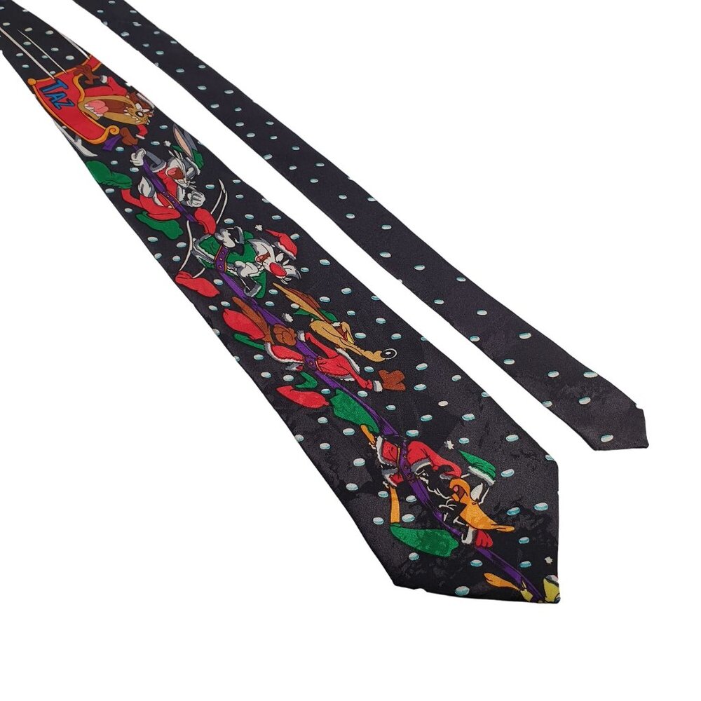Looney Tunes Mania Christmas Mens Necktie Tie Sylvester Daffy Coyote Bugs